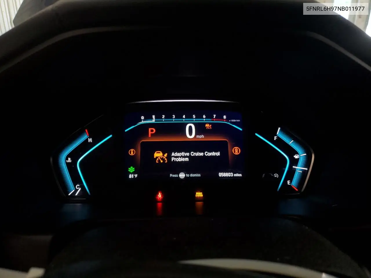2022 Honda Odyssey Elite VIN: 5FNRL6H97NB011977 Lot: 56356345