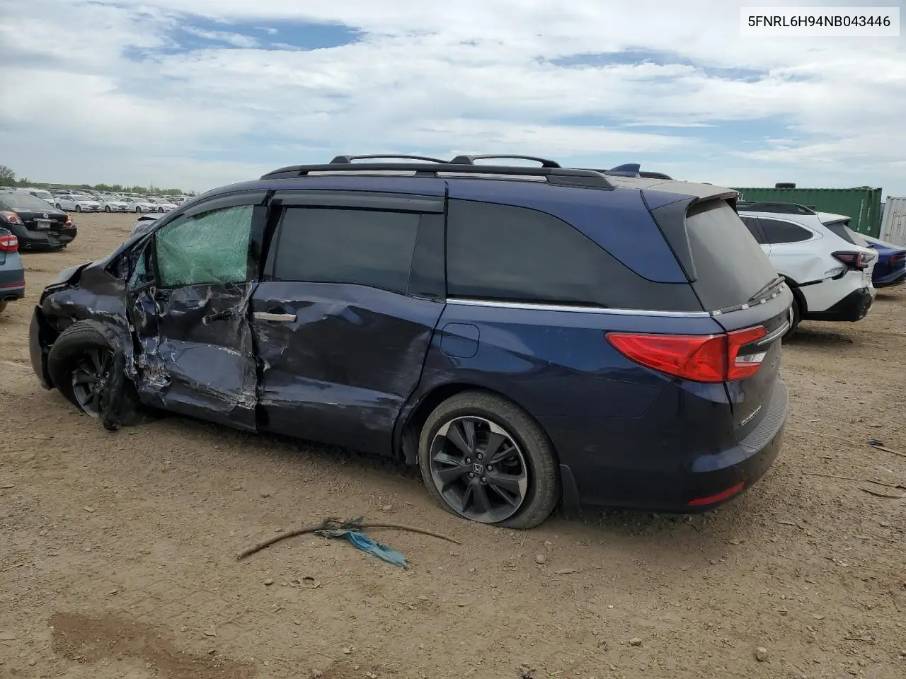 2022 Honda Odyssey Elite VIN: 5FNRL6H94NB043446 Lot: 56388725