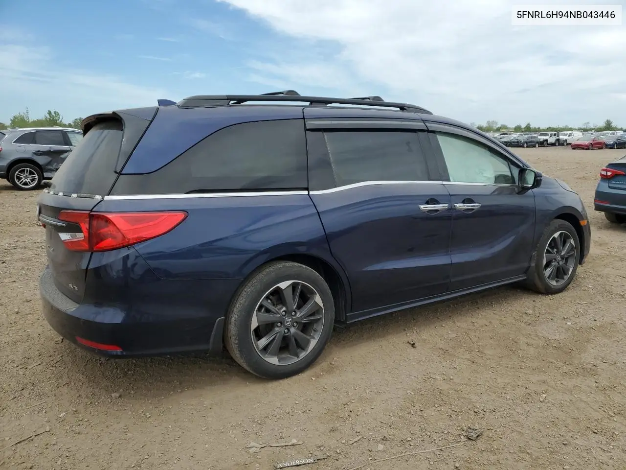 2022 Honda Odyssey Elite VIN: 5FNRL6H94NB043446 Lot: 56388725