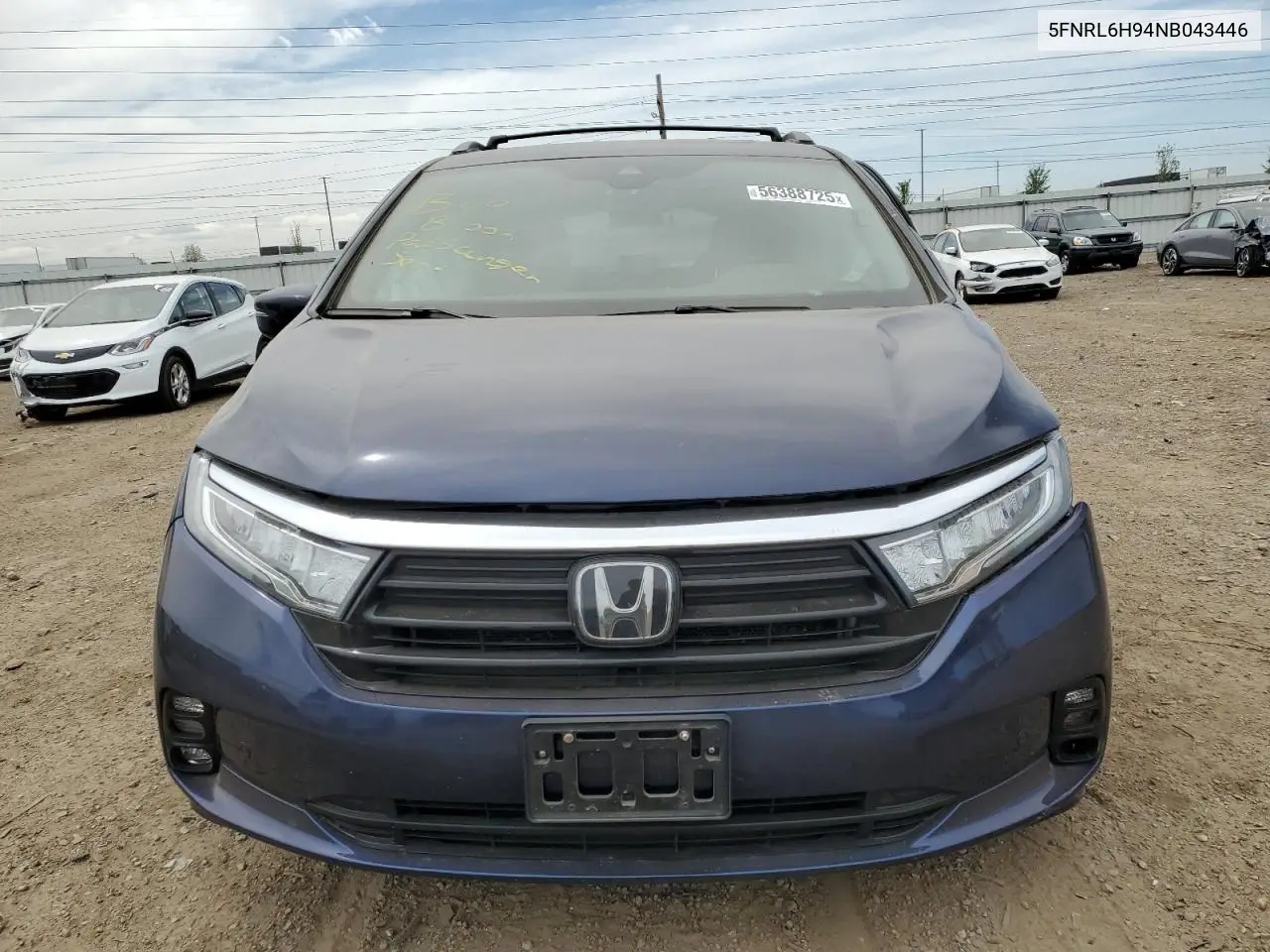 2022 Honda Odyssey Elite VIN: 5FNRL6H94NB043446 Lot: 56388725