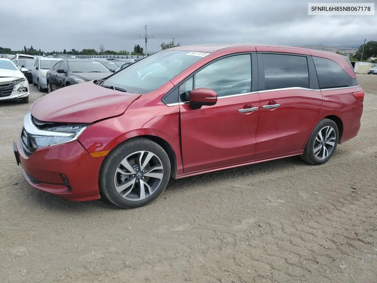 2022 Honda Odyssey Touring VIN: 5FNRL6H85NB067178 Lot: 56577315