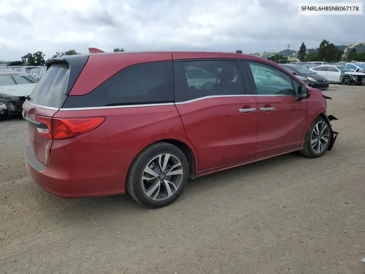 2022 Honda Odyssey Touring VIN: 5FNRL6H85NB067178 Lot: 56577315