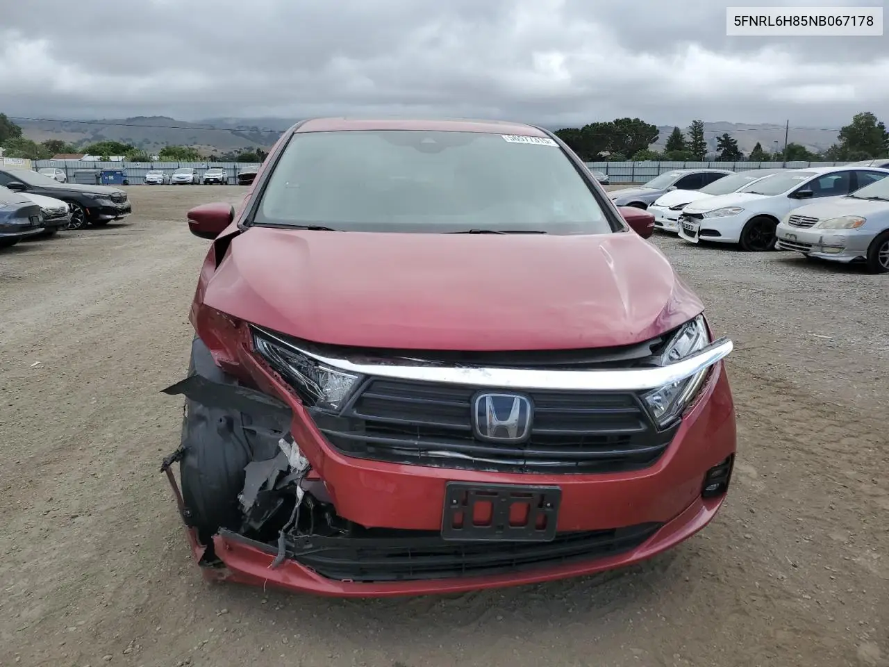 2022 Honda Odyssey Touring VIN: 5FNRL6H85NB067178 Lot: 56577315