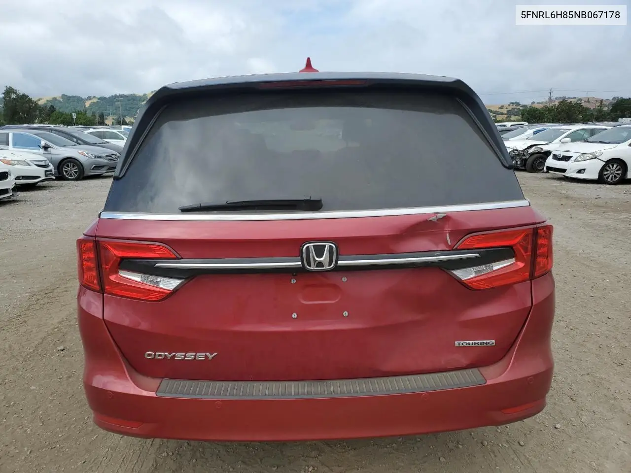 2022 Honda Odyssey Touring VIN: 5FNRL6H85NB067178 Lot: 56577315