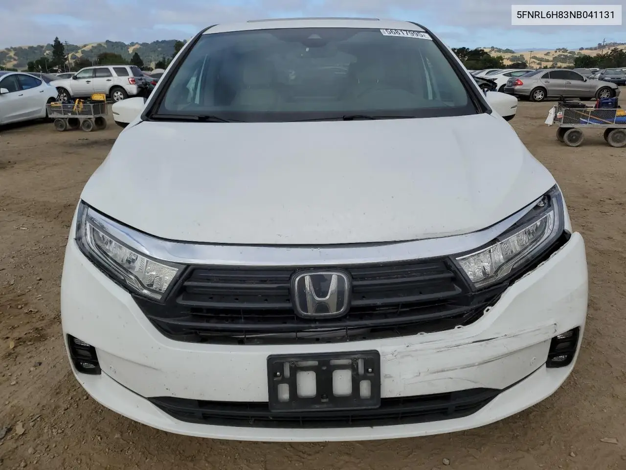 2022 Honda Odyssey Touring VIN: 5FNRL6H83NB041131 Lot: 56817995