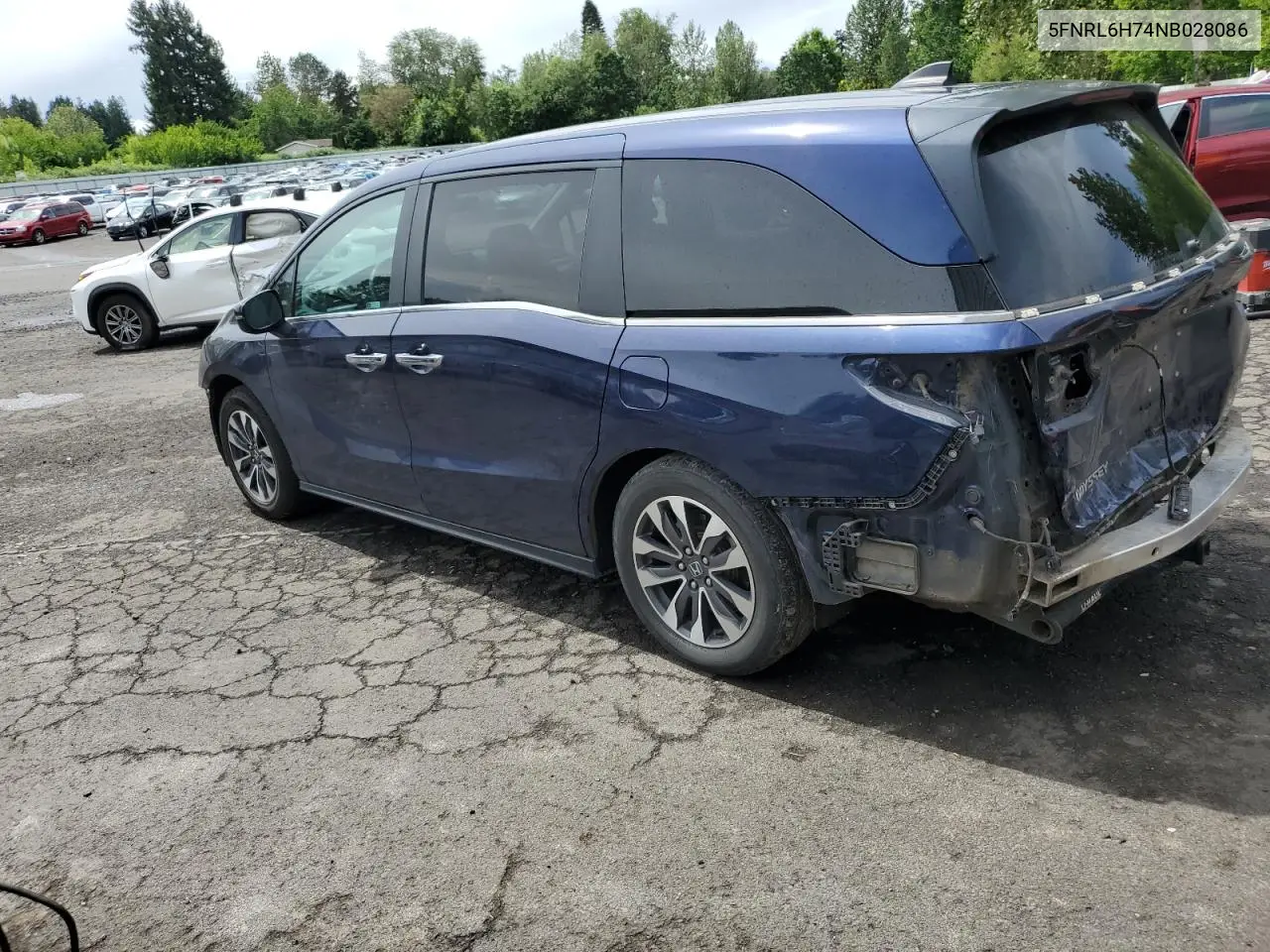 2022 Honda Odyssey Exl VIN: 5FNRL6H74NB028086 Lot: 56910685