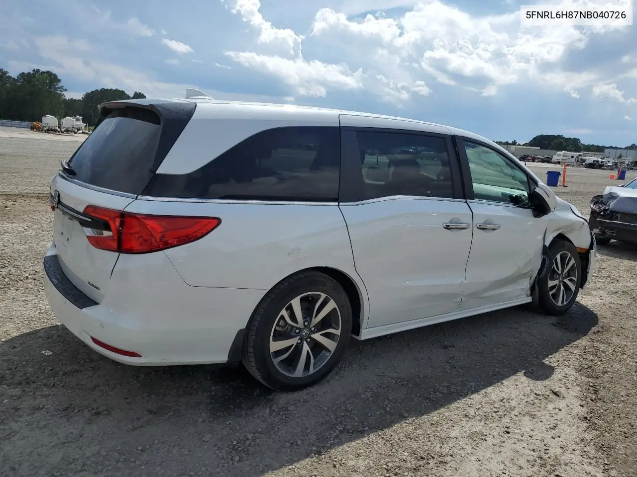 2022 Honda Odyssey Touring VIN: 5FNRL6H87NB040726 Lot: 57038425