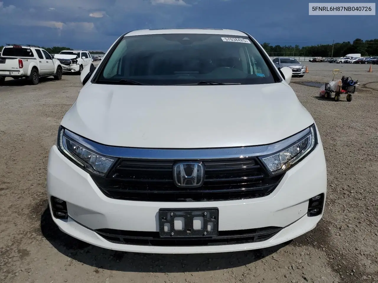 2022 Honda Odyssey Touring VIN: 5FNRL6H87NB040726 Lot: 57038425
