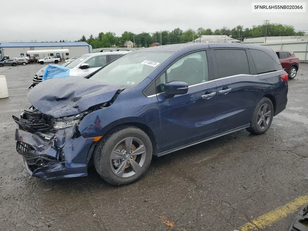 2022 Honda Odyssey Ex VIN: 5FNRL6H55NB020366 Lot: 57106075