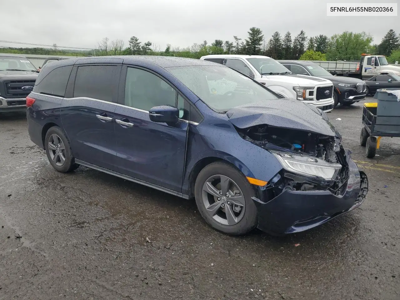 2022 Honda Odyssey Ex VIN: 5FNRL6H55NB020366 Lot: 57106075
