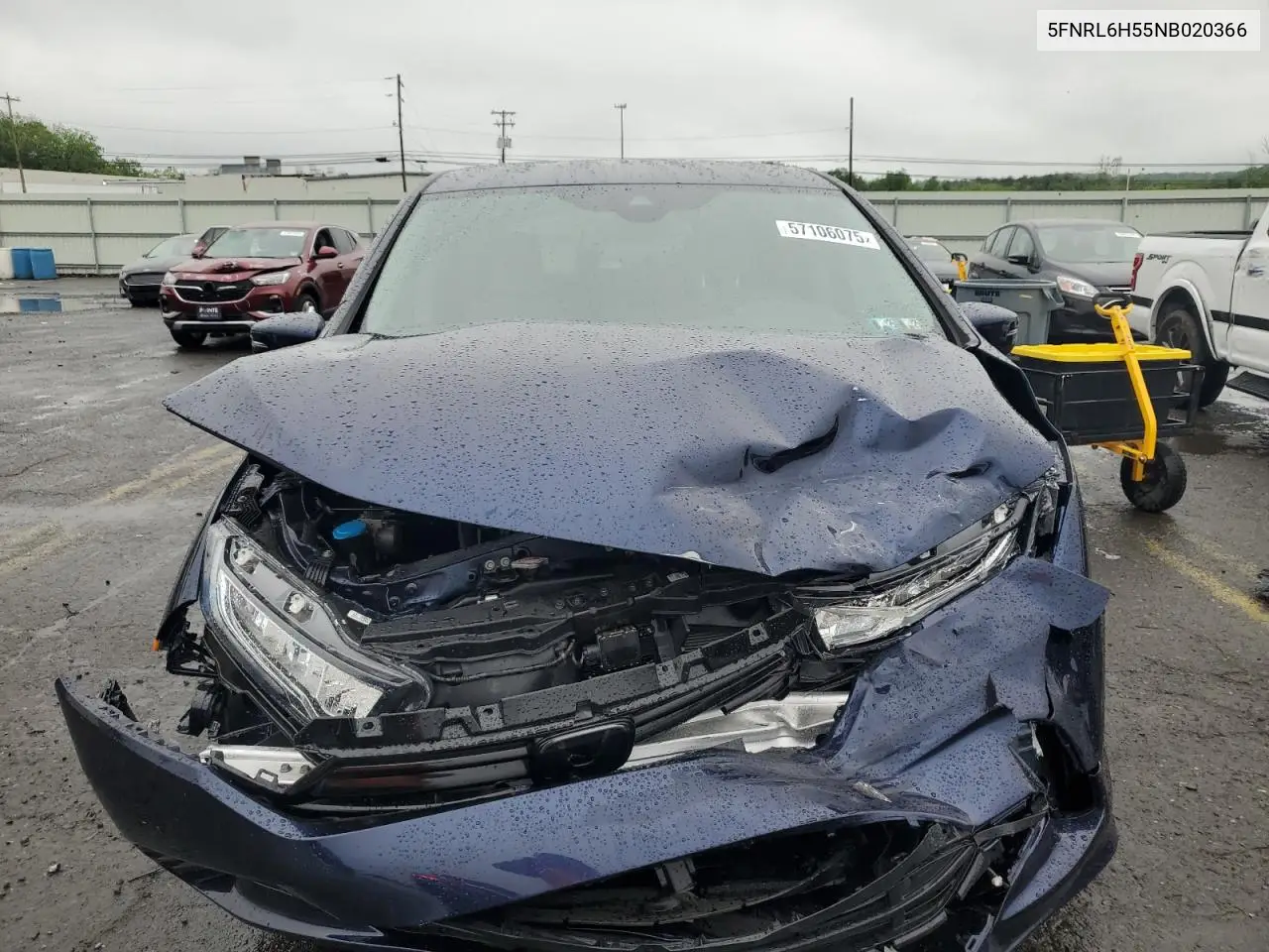 2022 Honda Odyssey Ex VIN: 5FNRL6H55NB020366 Lot: 57106075