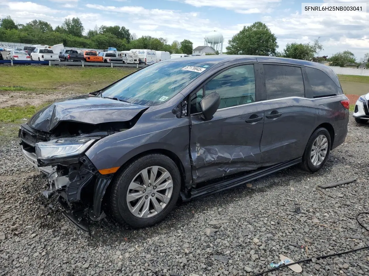 2022 Honda Odyssey Lx VIN: 5FNRL6H25NB003041 Lot: 57179945