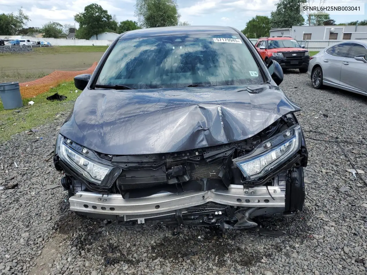 2022 Honda Odyssey Lx VIN: 5FNRL6H25NB003041 Lot: 57179945