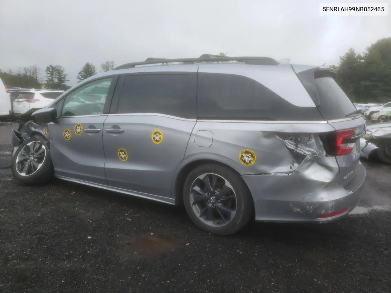 2022 Honda Odyssey Elite VIN: 5FNRL6H99NB052465 Lot: 58403495