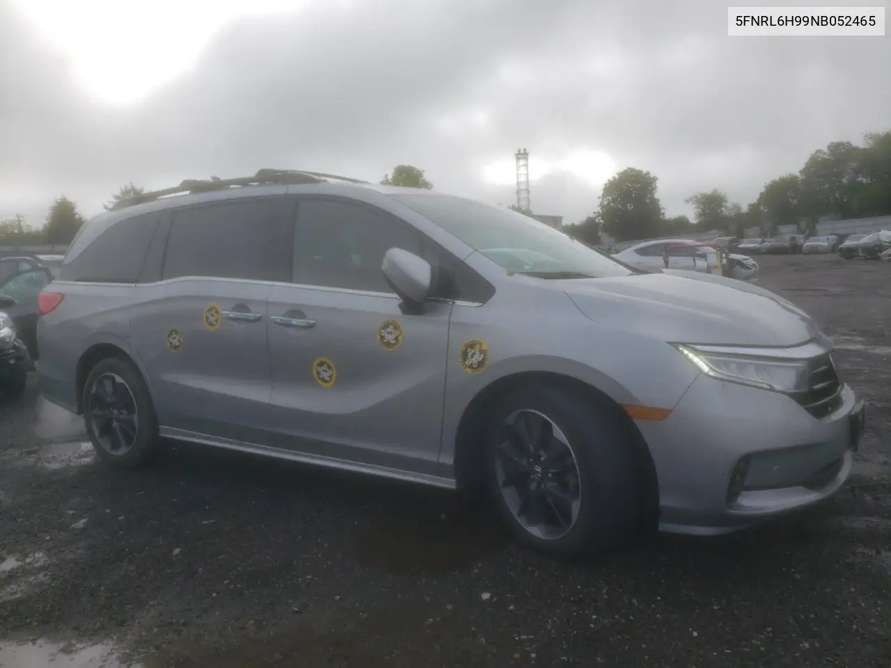 2022 Honda Odyssey Elite VIN: 5FNRL6H99NB052465 Lot: 58403495