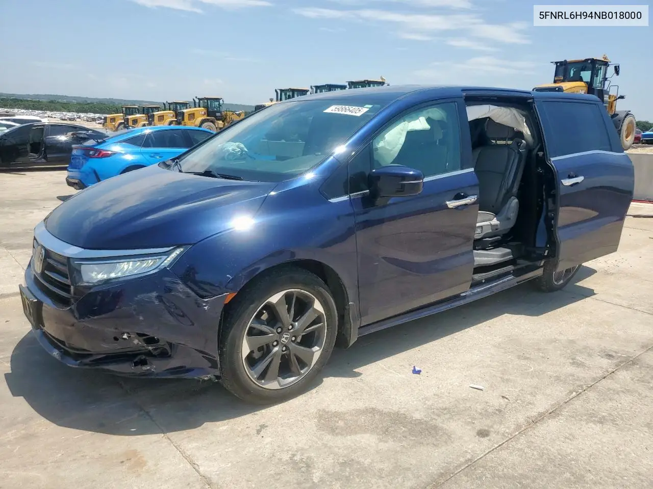 2022 Honda Odyssey Elite VIN: 5FNRL6H94NB018000 Lot: 59866405