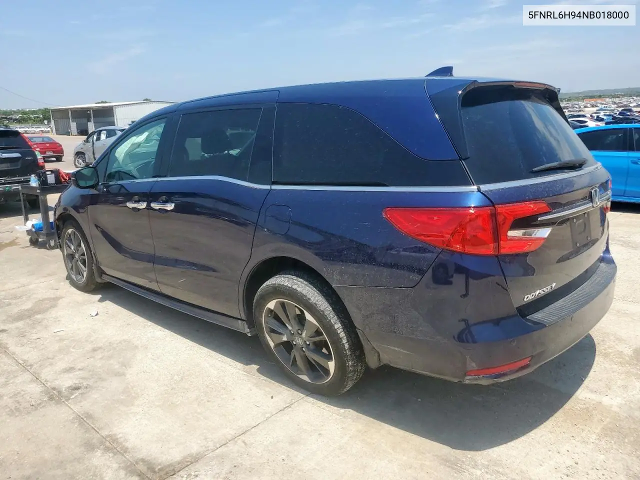 2022 Honda Odyssey Elite VIN: 5FNRL6H94NB018000 Lot: 59866405