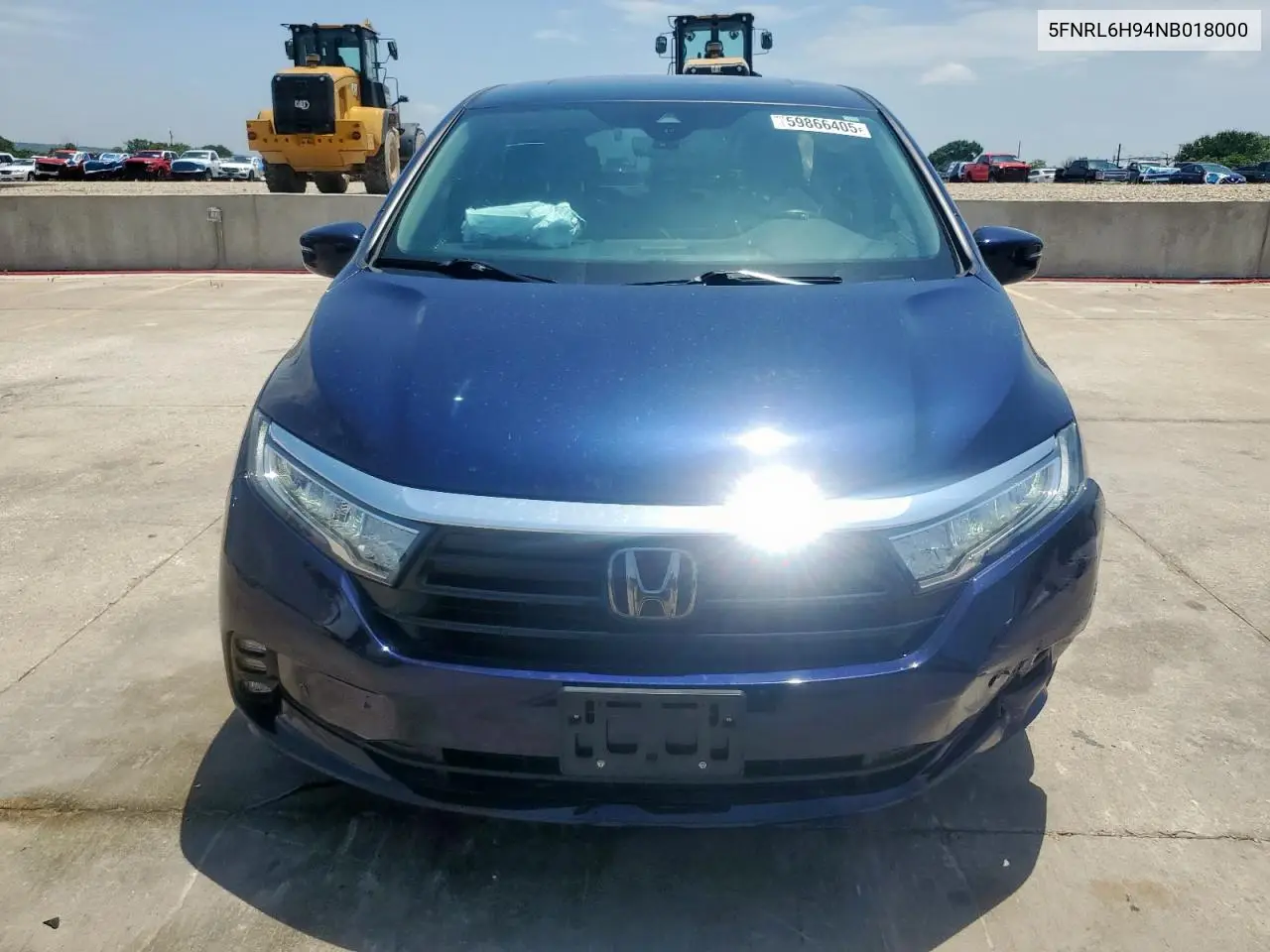 2022 Honda Odyssey Elite VIN: 5FNRL6H94NB018000 Lot: 59866405