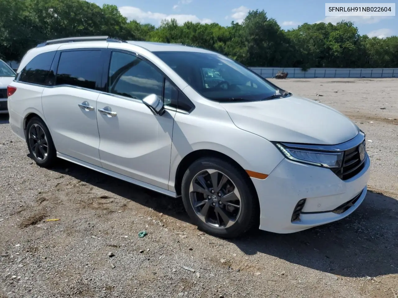 2022 Honda Odyssey Elite VIN: 5FNRL6H91NB022604 Lot: 60165615