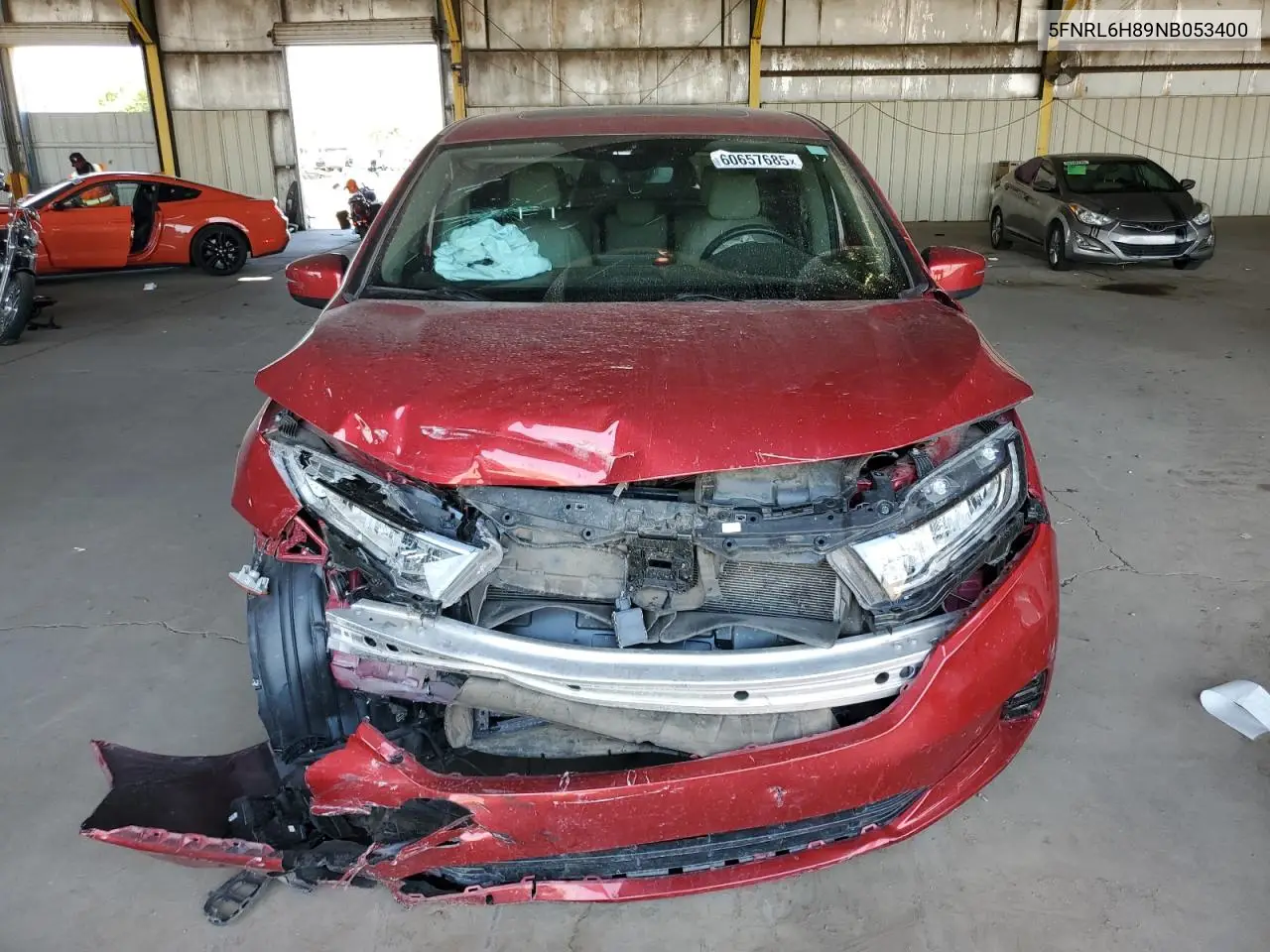2022 Honda Odyssey Touring VIN: 5FNRL6H89NB053400 Lot: 60657685
