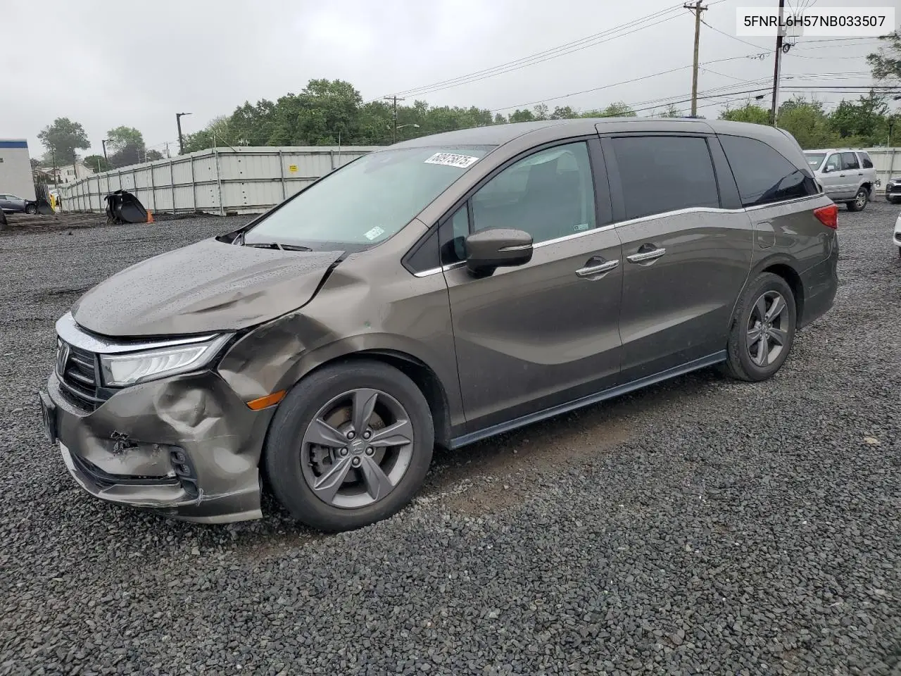 2022 Honda Odyssey Ex VIN: 5FNRL6H57NB033507 Lot: 60975875