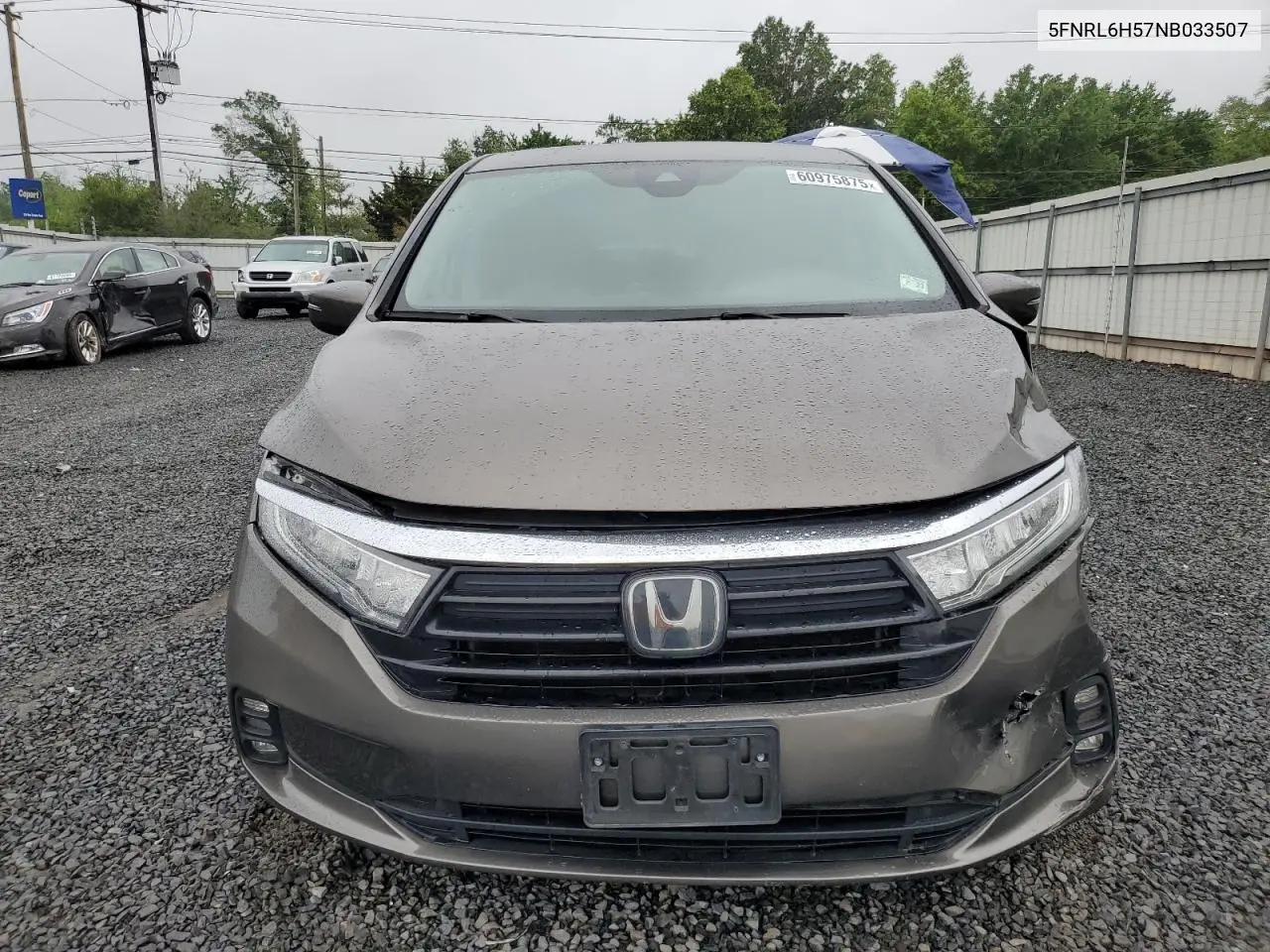 2022 Honda Odyssey Ex VIN: 5FNRL6H57NB033507 Lot: 60975875