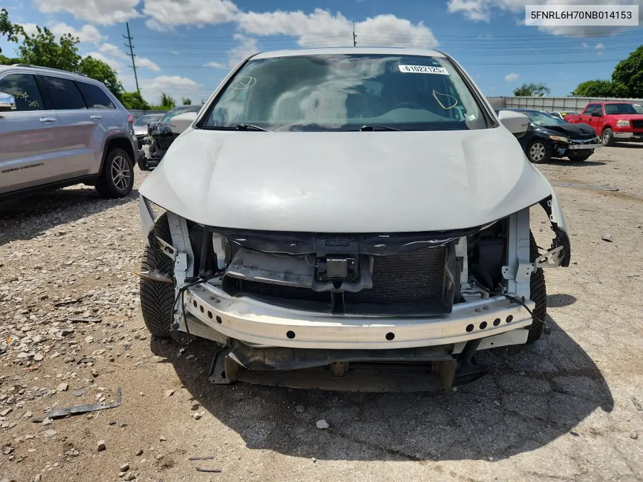 2022 Honda Odyssey Exl VIN: 5FNRL6H70NB014153 Lot: 61022125