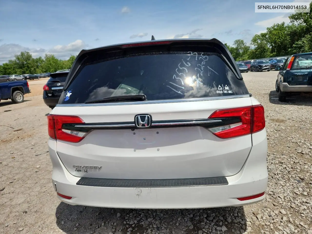 2022 Honda Odyssey Exl VIN: 5FNRL6H70NB014153 Lot: 61022125