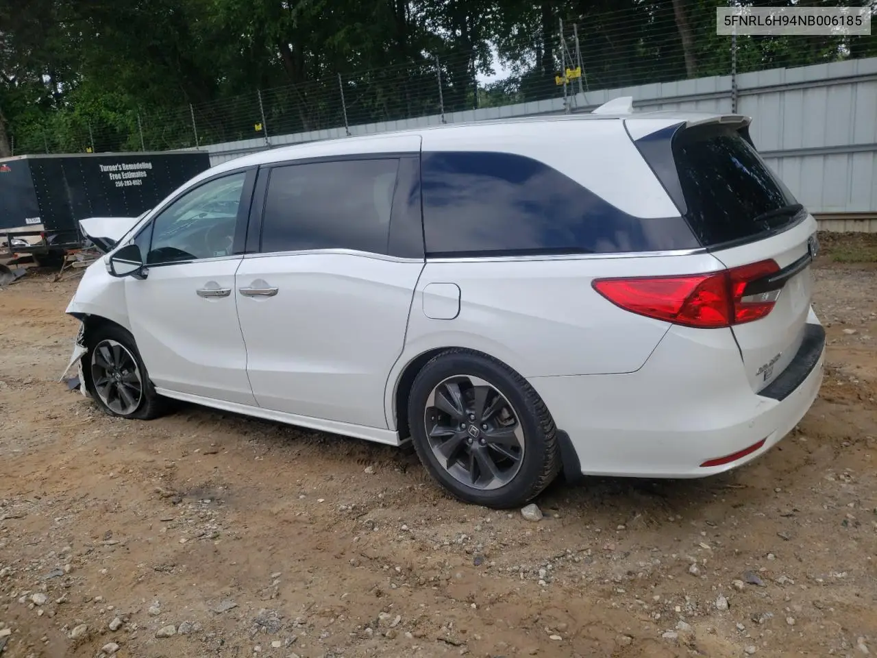 2022 Honda Odyssey Elite VIN: 5FNRL6H94NB006185 Lot: 61302425