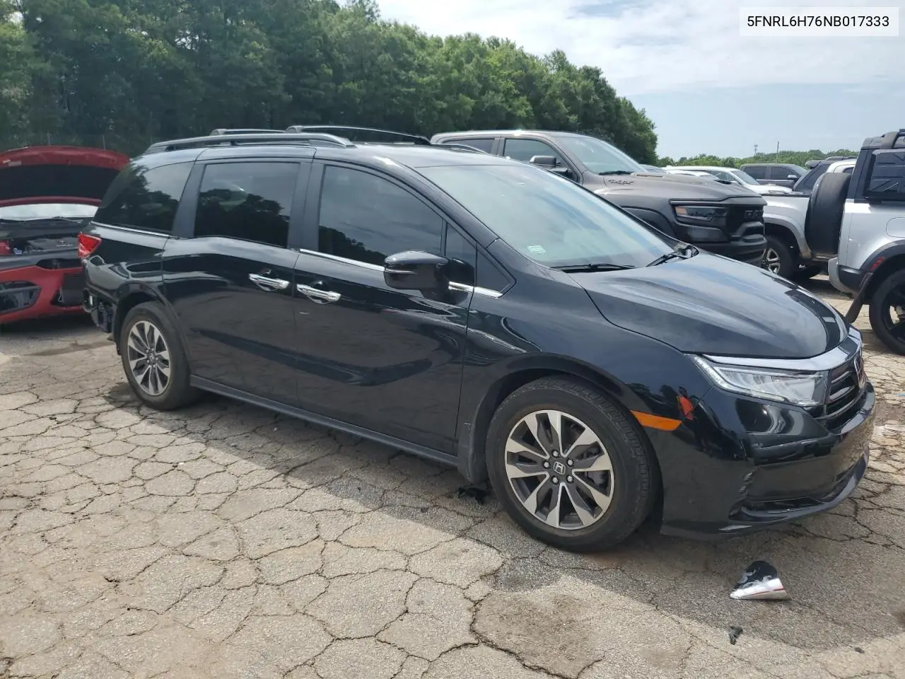 2022 Honda Odyssey Exl VIN: 5FNRL6H76NB017333 Lot: 61392315