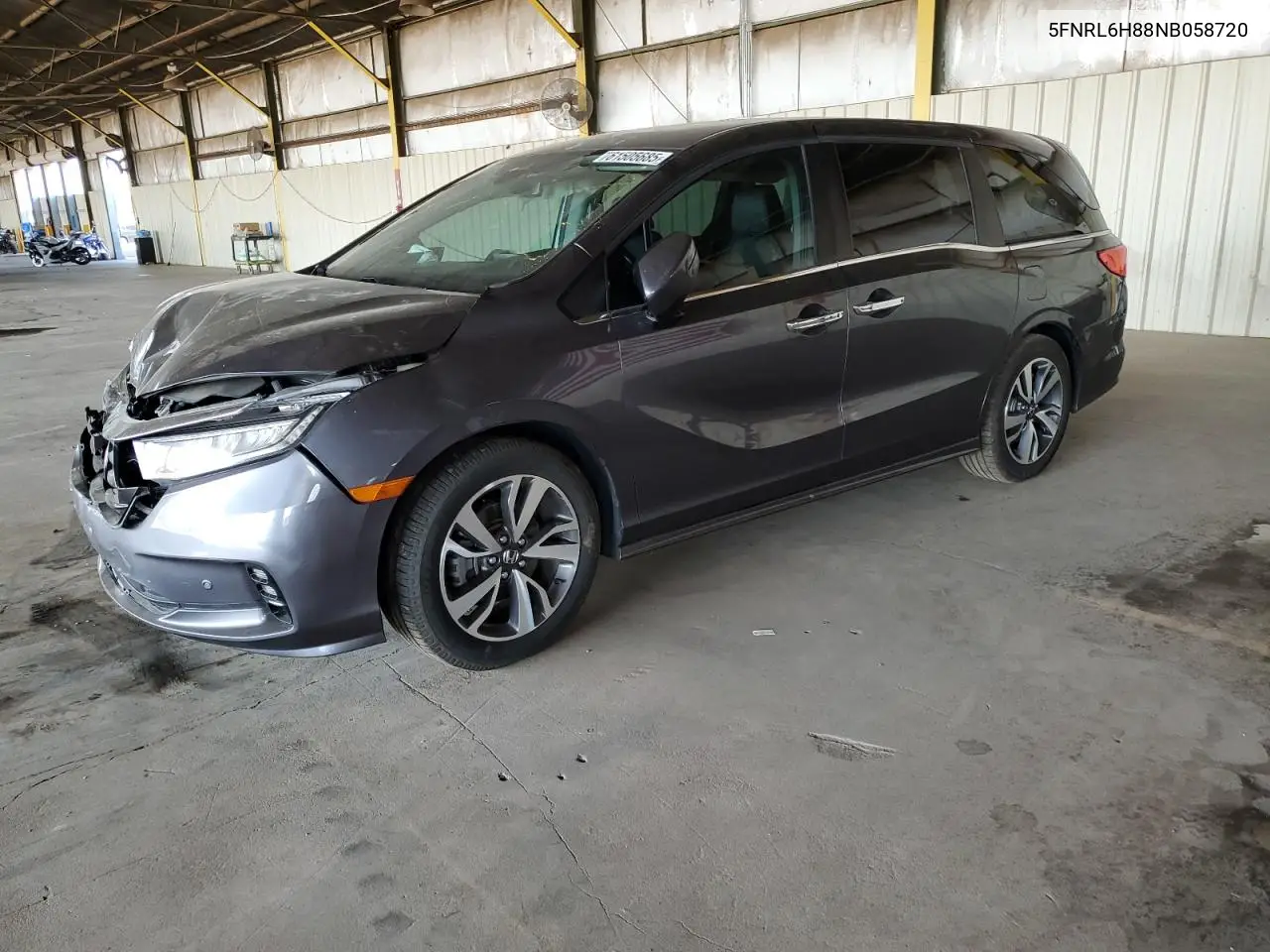 2022 Honda Odyssey Touring VIN: 5FNRL6H88NB058720 Lot: 61505685