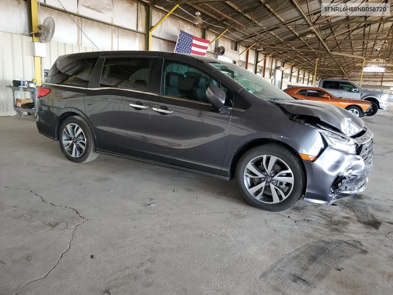 2022 Honda Odyssey Touring VIN: 5FNRL6H88NB058720 Lot: 61505685