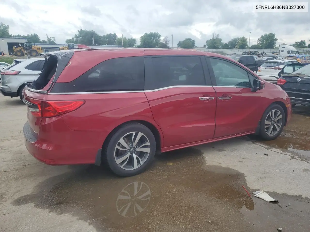 2022 Honda Odyssey Touring VIN: 5FNRL6H86NB027000 Lot: 61565415