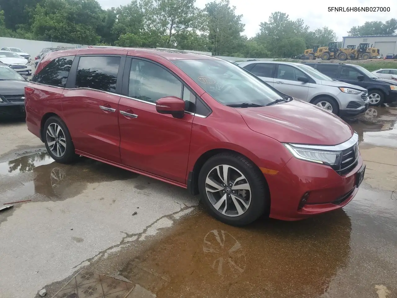 2022 Honda Odyssey Touring VIN: 5FNRL6H86NB027000 Lot: 61565415
