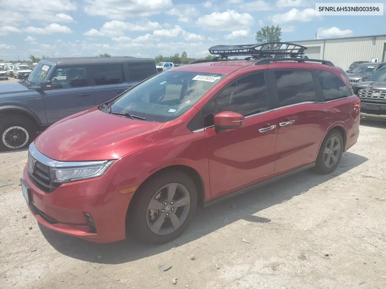 2022 Honda Odyssey Ex VIN: 5FNRL6H53NB003596 Lot: 61576055