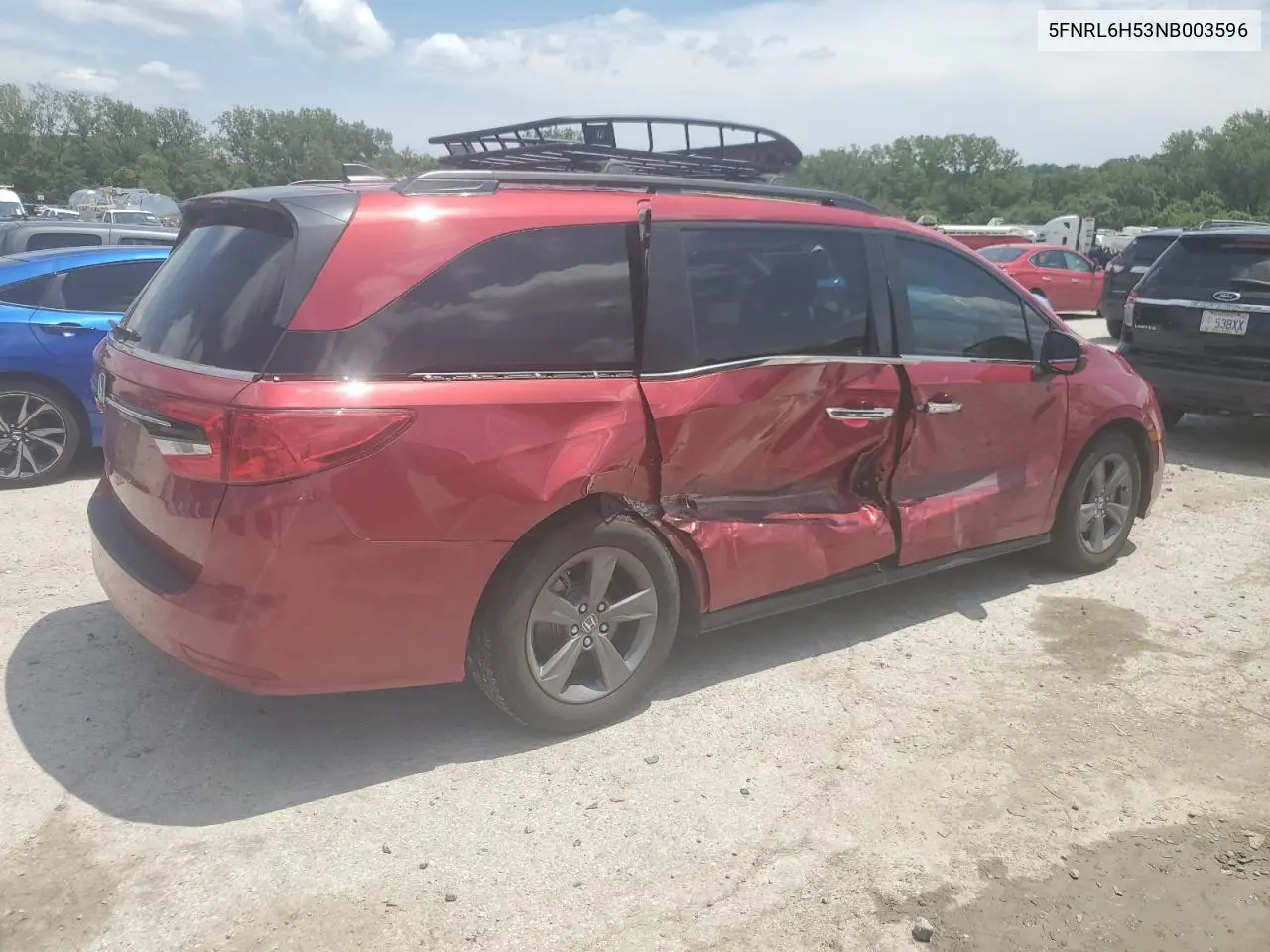 2022 Honda Odyssey Ex VIN: 5FNRL6H53NB003596 Lot: 61576055