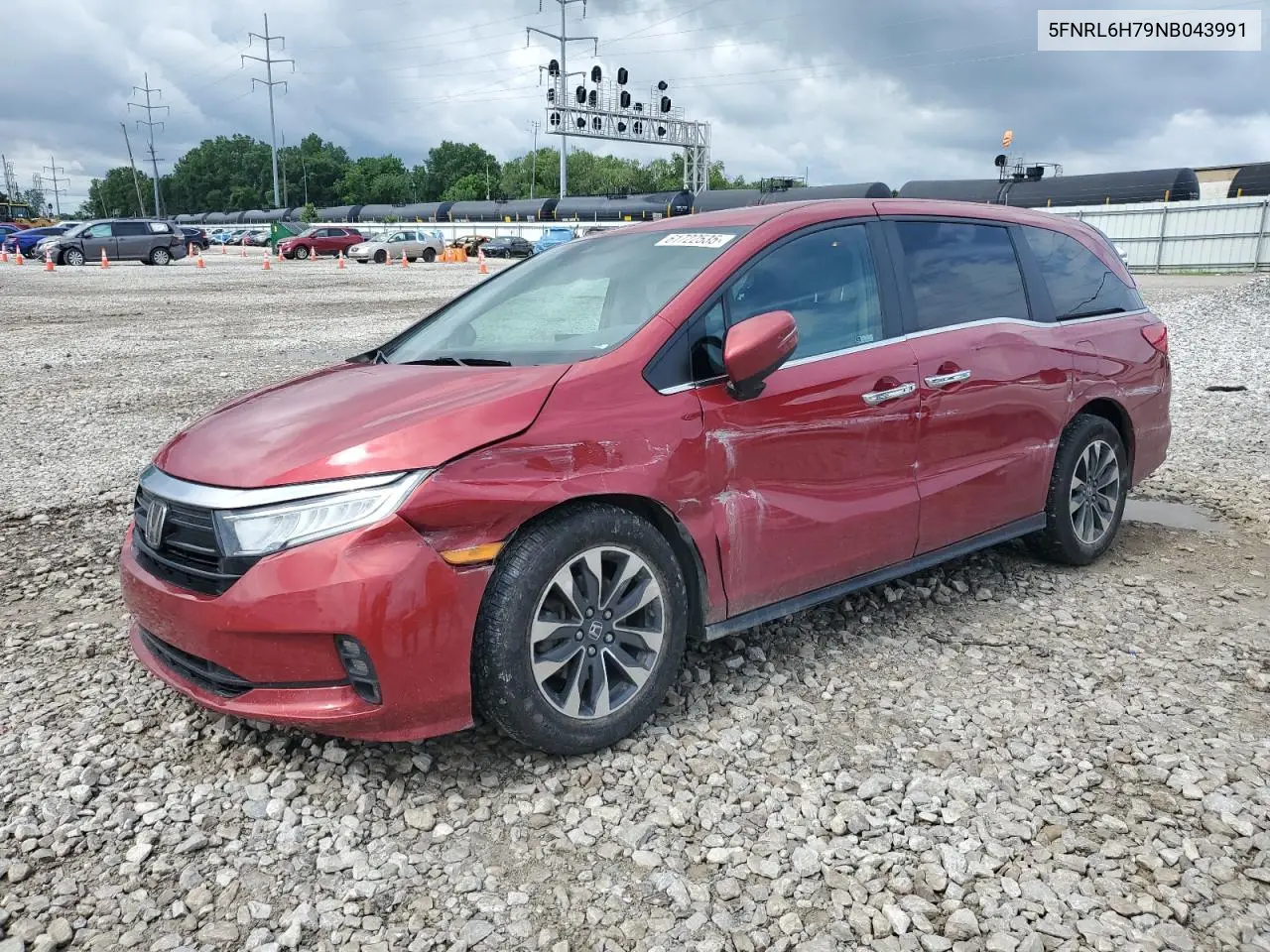 2022 Honda Odyssey Exl VIN: 5FNRL6H79NB043991 Lot: 61722535
