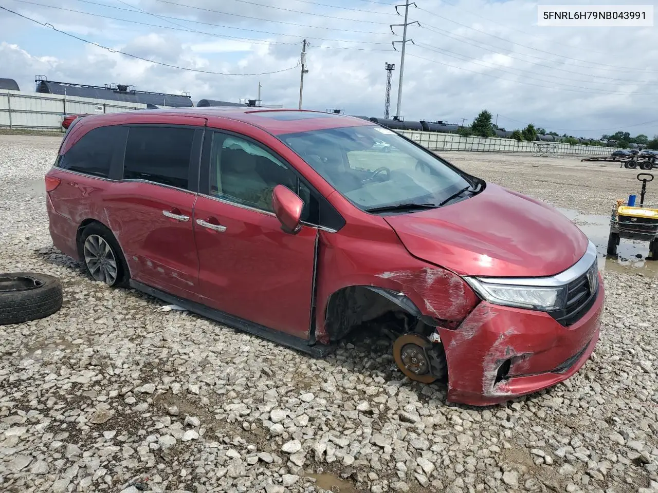 2022 Honda Odyssey Exl VIN: 5FNRL6H79NB043991 Lot: 61722535