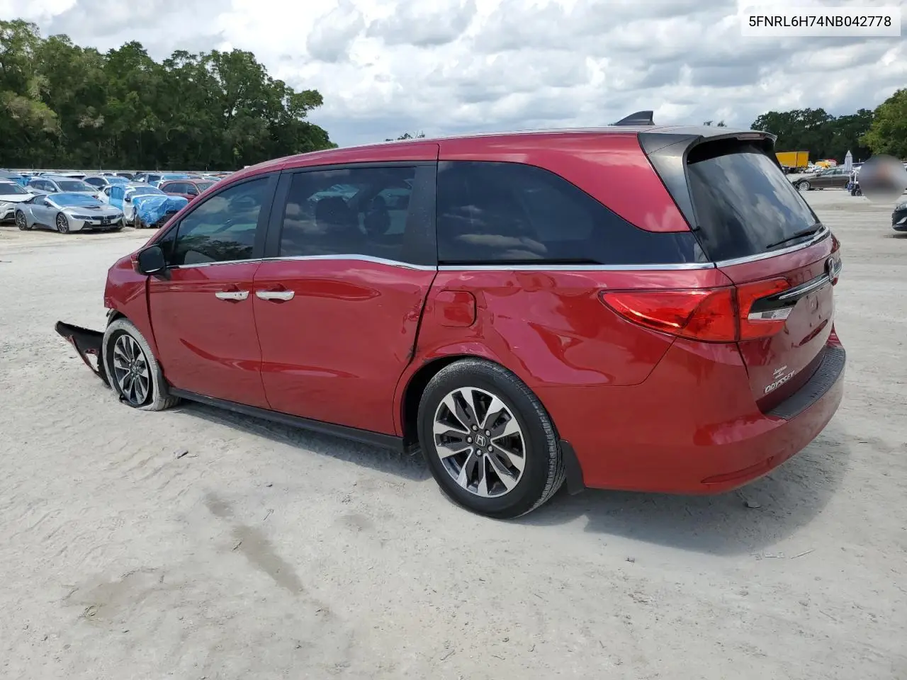 2022 Honda Odyssey Exl VIN: 5FNRL6H74NB042778 Lot: 61730565