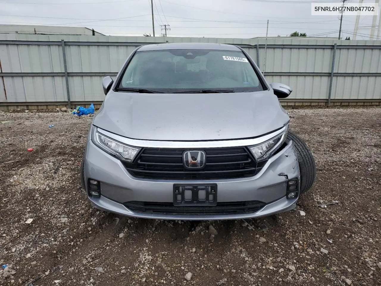 2022 Honda Odyssey Exl VIN: 5FNRL6H77NB047702 Lot: 61781505