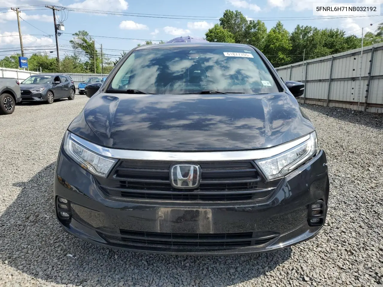 2022 Honda Odyssey Exl VIN: 5FNRL6H71NB032192 Lot: 61877705