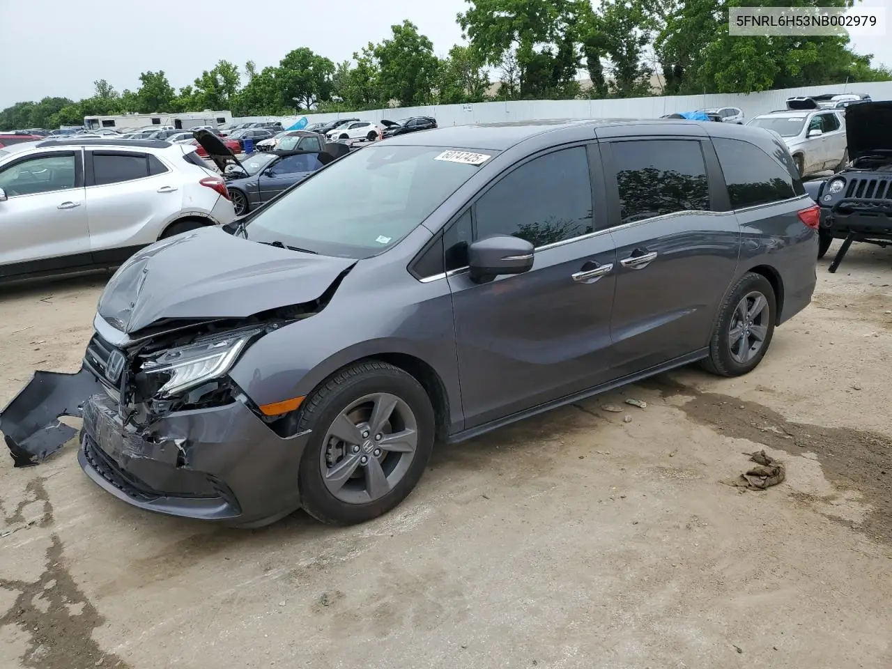 2022 Honda Odyssey Ex VIN: 5FNRL6H53NB002979 Lot: 62071125