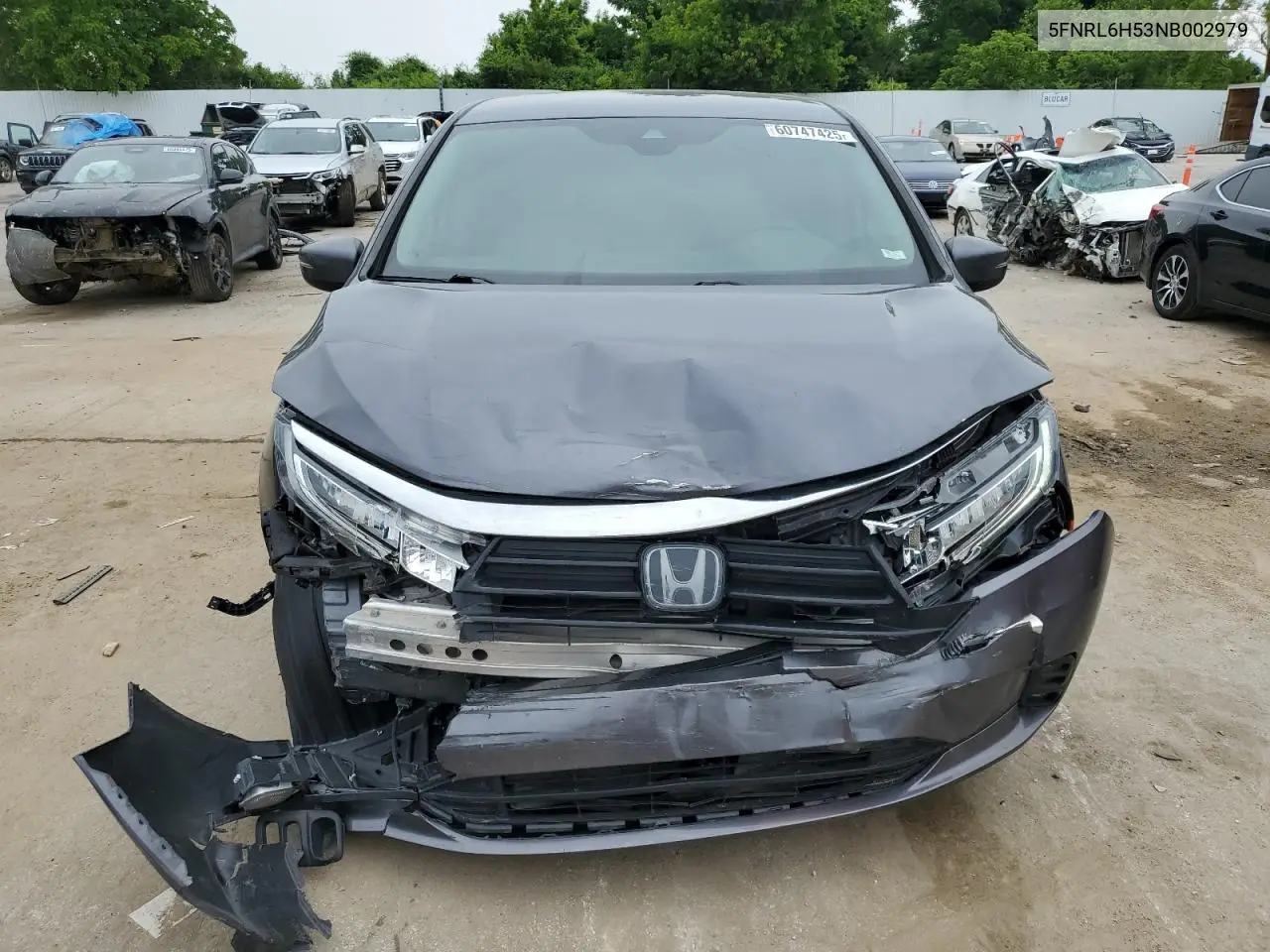 2022 Honda Odyssey Ex VIN: 5FNRL6H53NB002979 Lot: 62071125