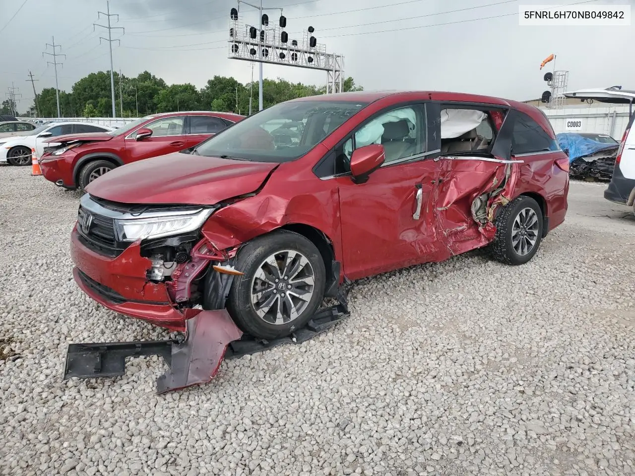 2022 Honda Odyssey Exl VIN: 5FNRL6H70NB049842 Lot: 62097415