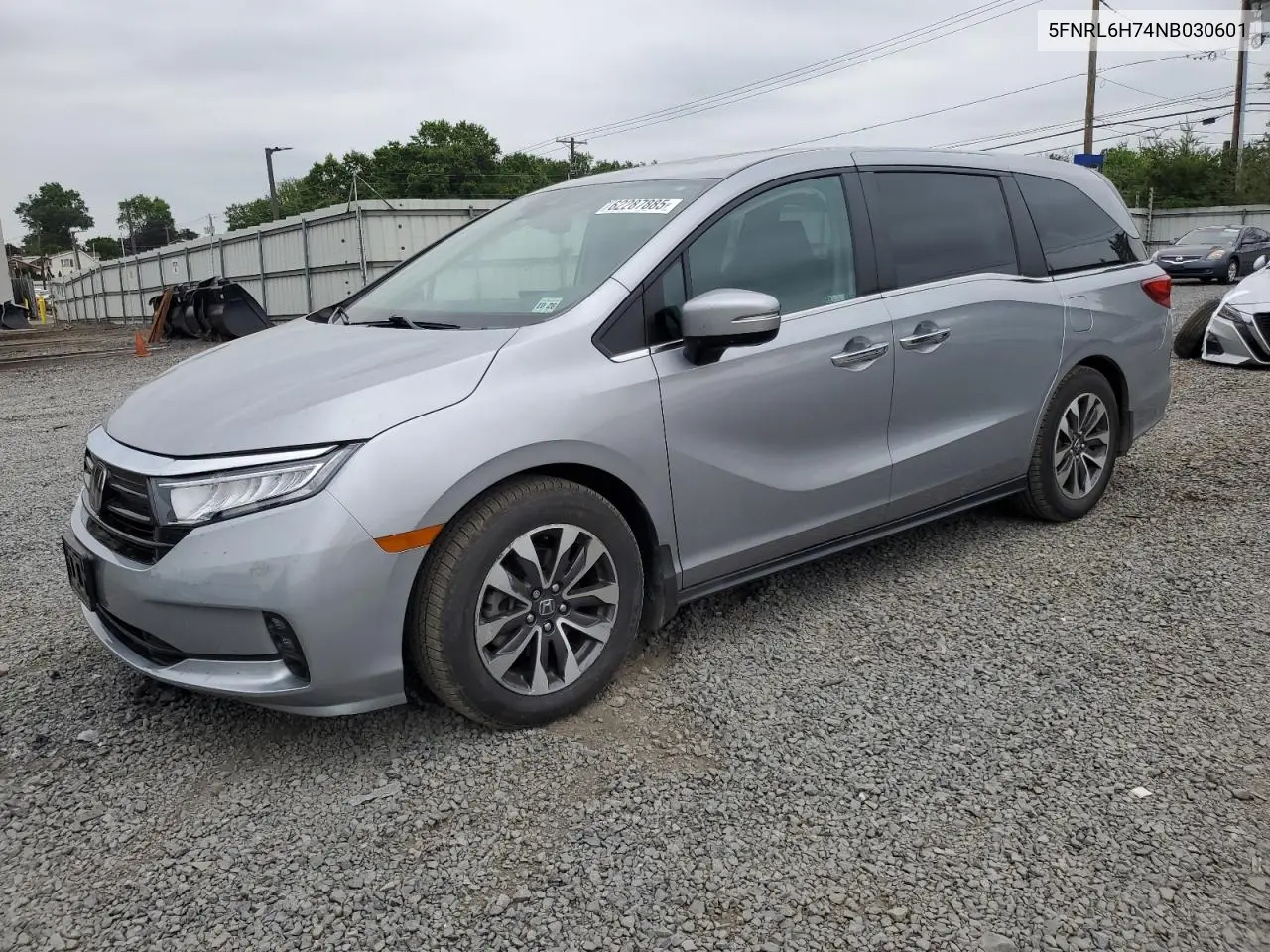 2022 Honda Odyssey Exl VIN: 5FNRL6H74NB030601 Lot: 62287885