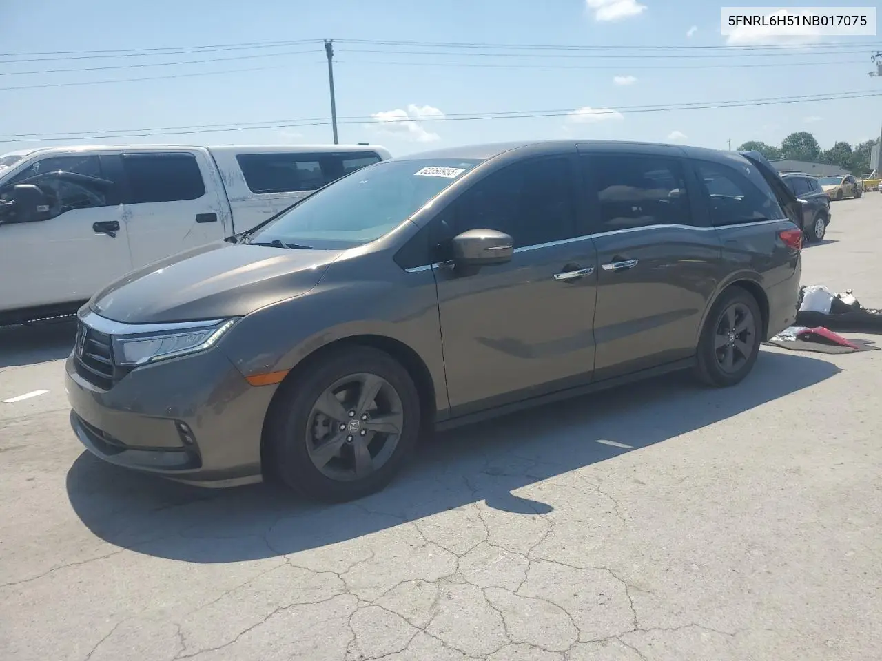 2022 Honda Odyssey Ex VIN: 5FNRL6H51NB017075 Lot: 62350955