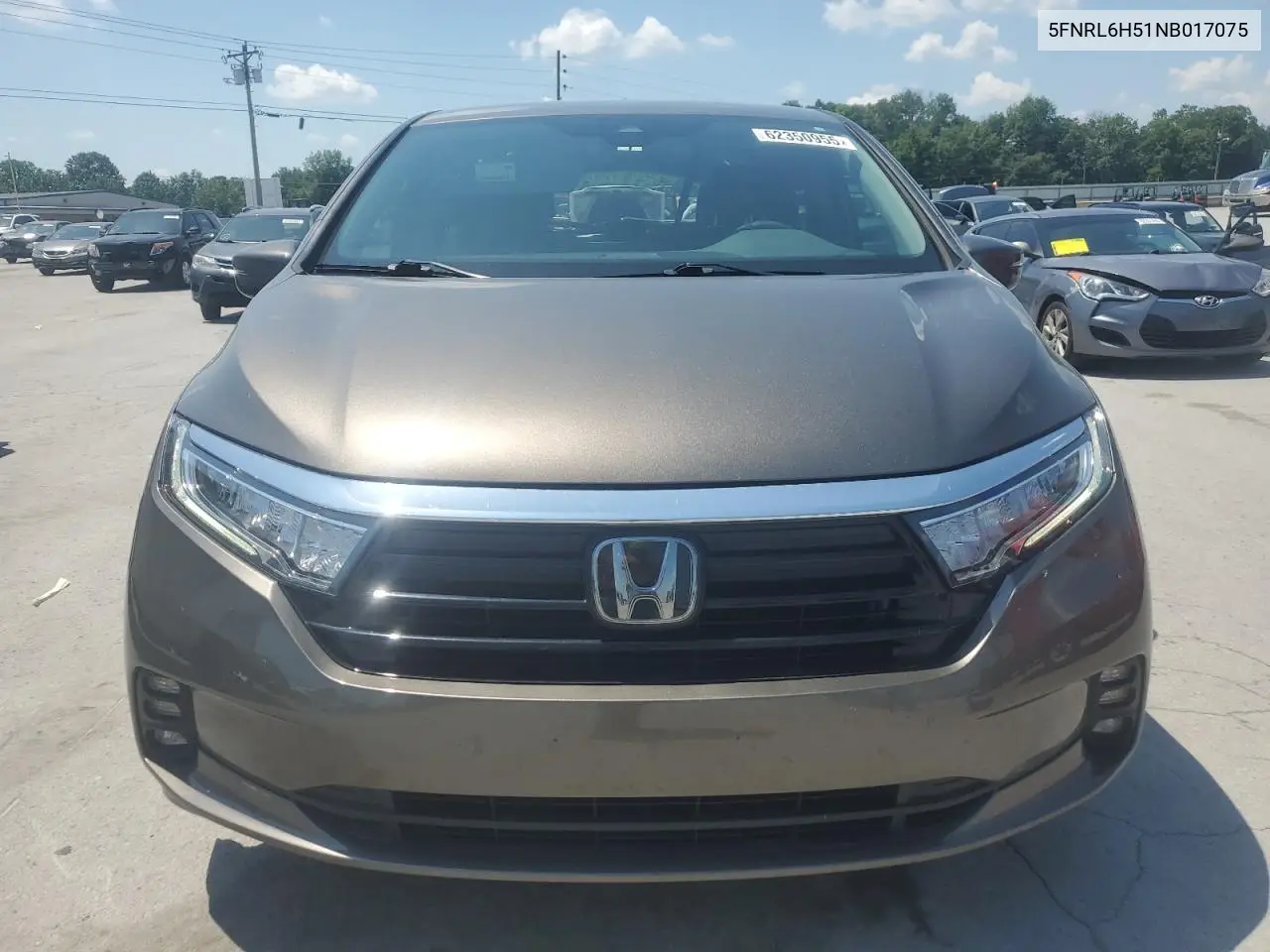 2022 Honda Odyssey Ex VIN: 5FNRL6H51NB017075 Lot: 62350955