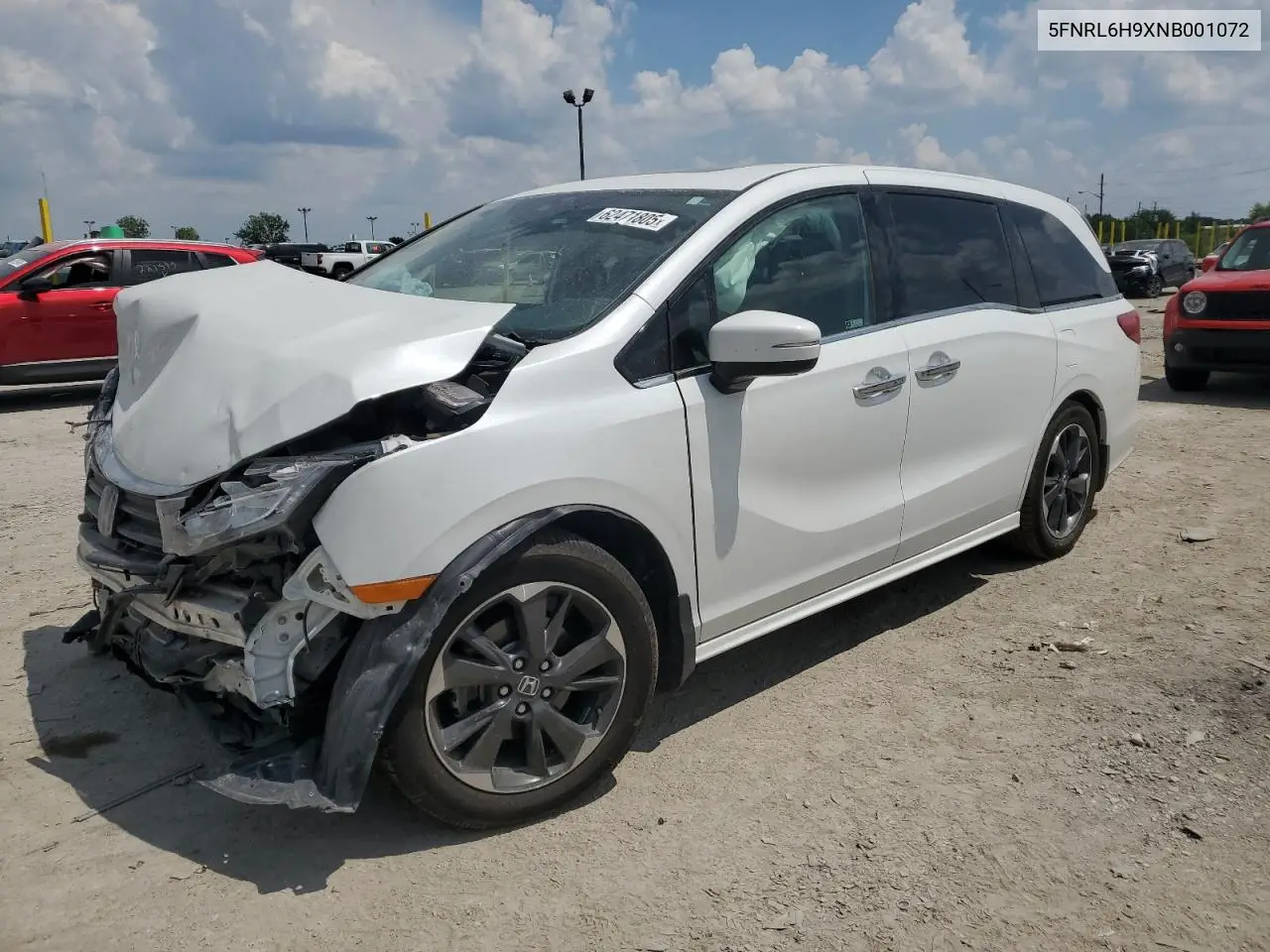 2022 Honda Odyssey Elite VIN: 5FNRL6H9XNB001072 Lot: 62471805