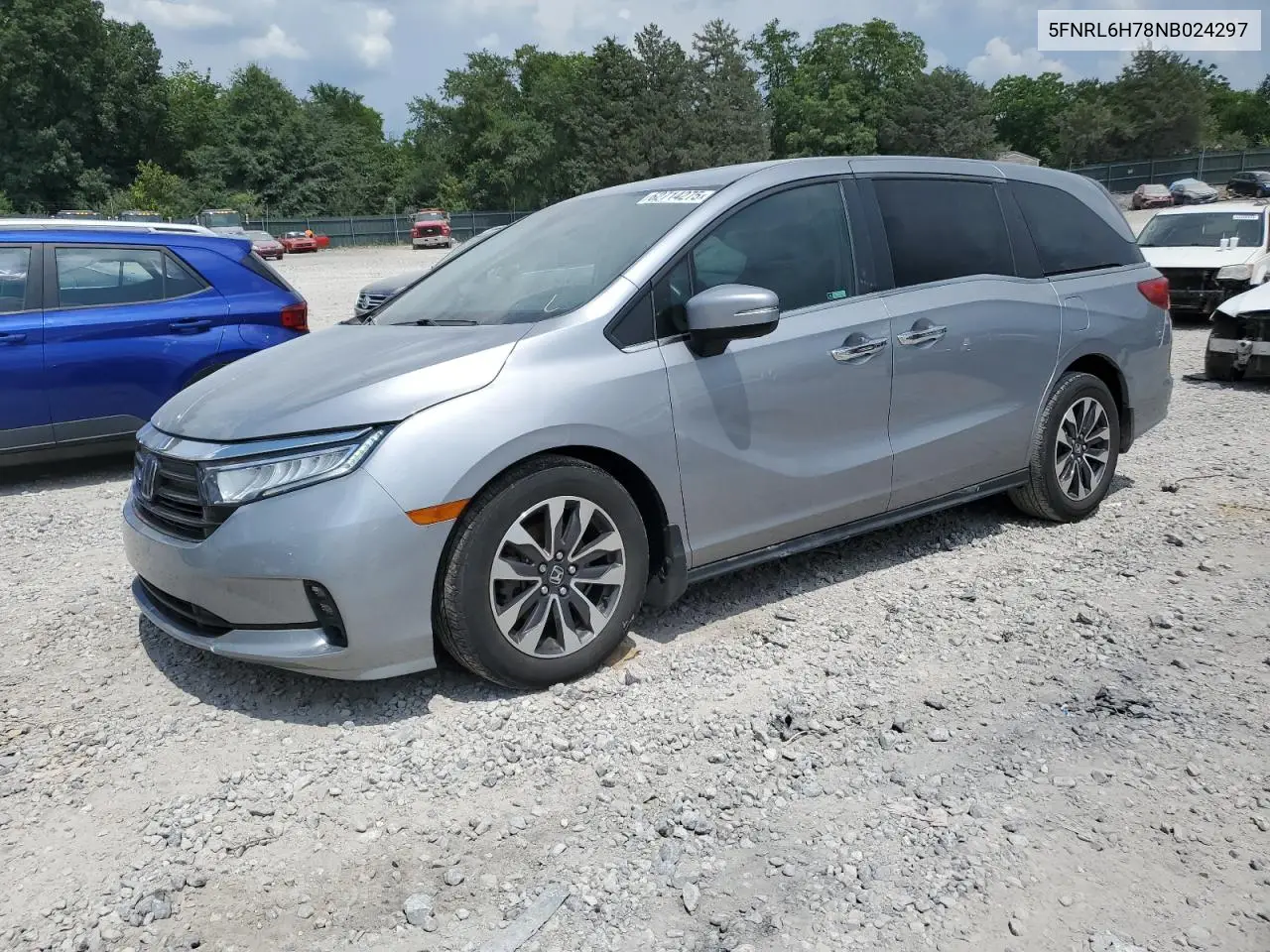2022 Honda Odyssey Exl VIN: 5FNRL6H78NB024297 Lot: 62714275