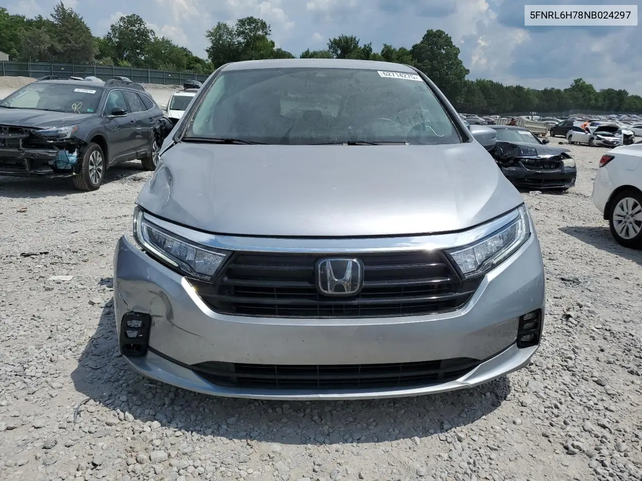2022 Honda Odyssey Exl VIN: 5FNRL6H78NB024297 Lot: 62714275